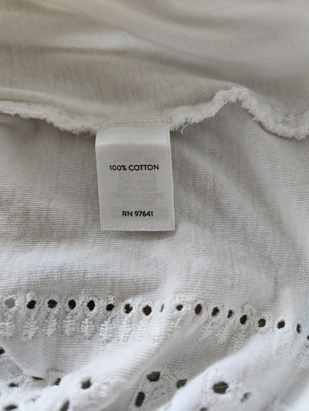 j jill White Eyelet Cotton Tank - large - Picture 4 of 6